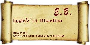 Egyházi Blandina névjegykártya
